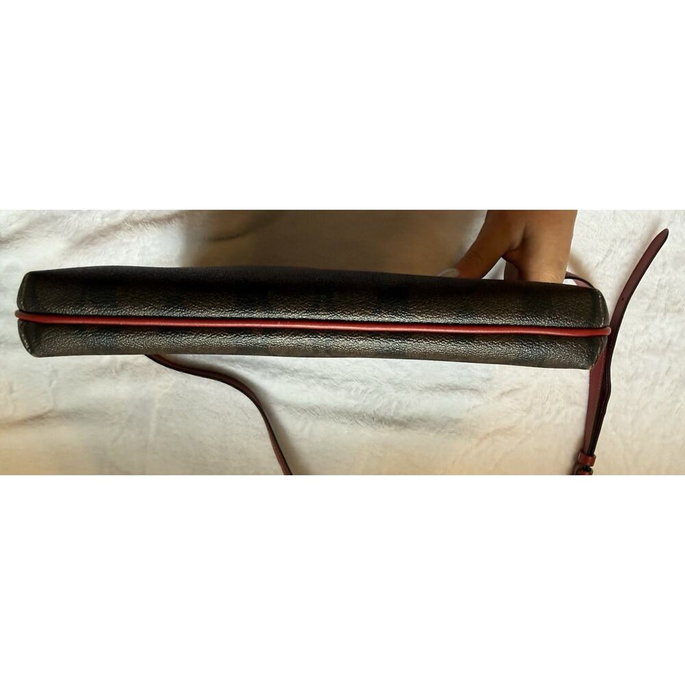 Coach Crossbody Bag Red Black Brown C2132-C1554 - Picture 8 of 10